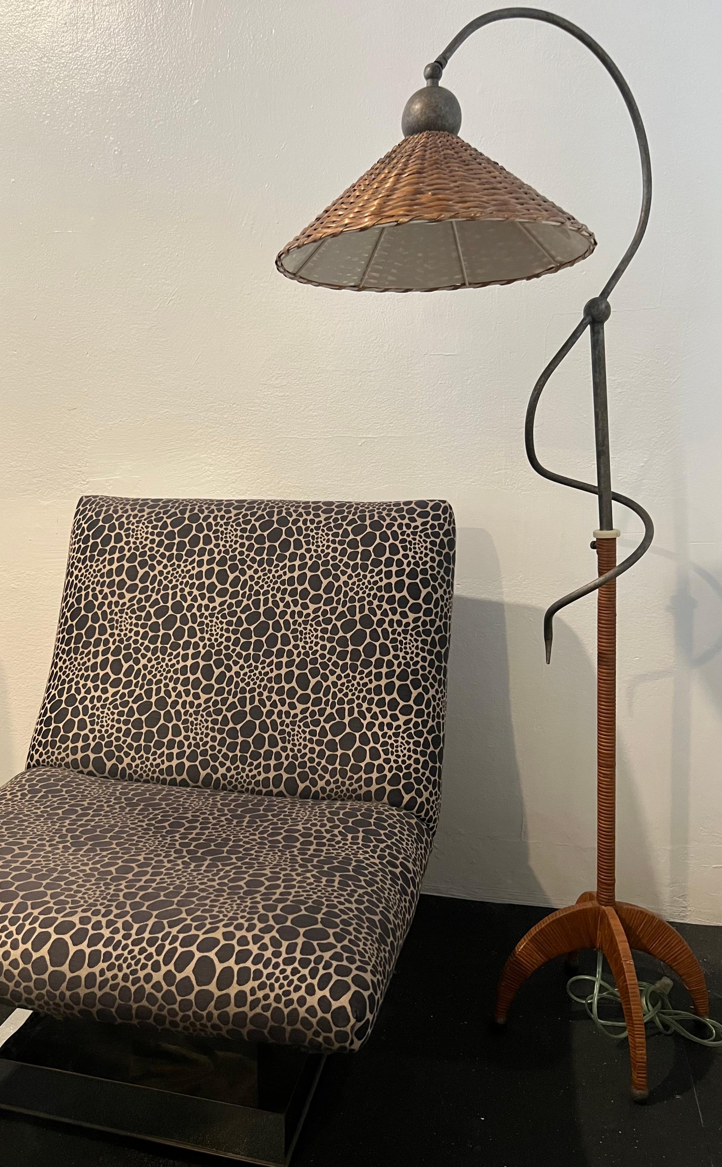 Sculptural Cane Wrapped Floor Lamp For Sale 2