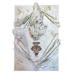 Antique Sculptural Canvas Relief with a 17th Century Florence Fragment by Elena Rousseau