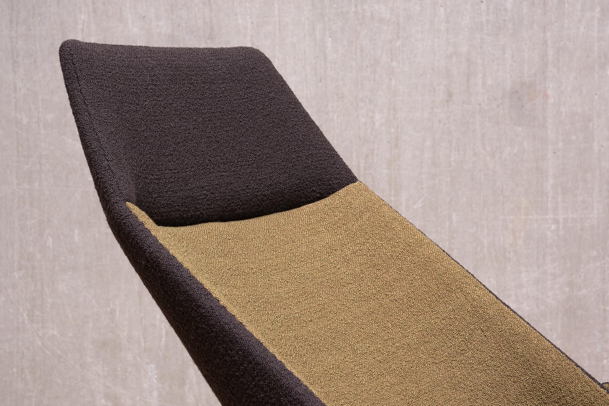 Chaise longue bicolore sculpturale Carl Edward Matthes avec repose-pieds, Danemark, 1956 en vente 2