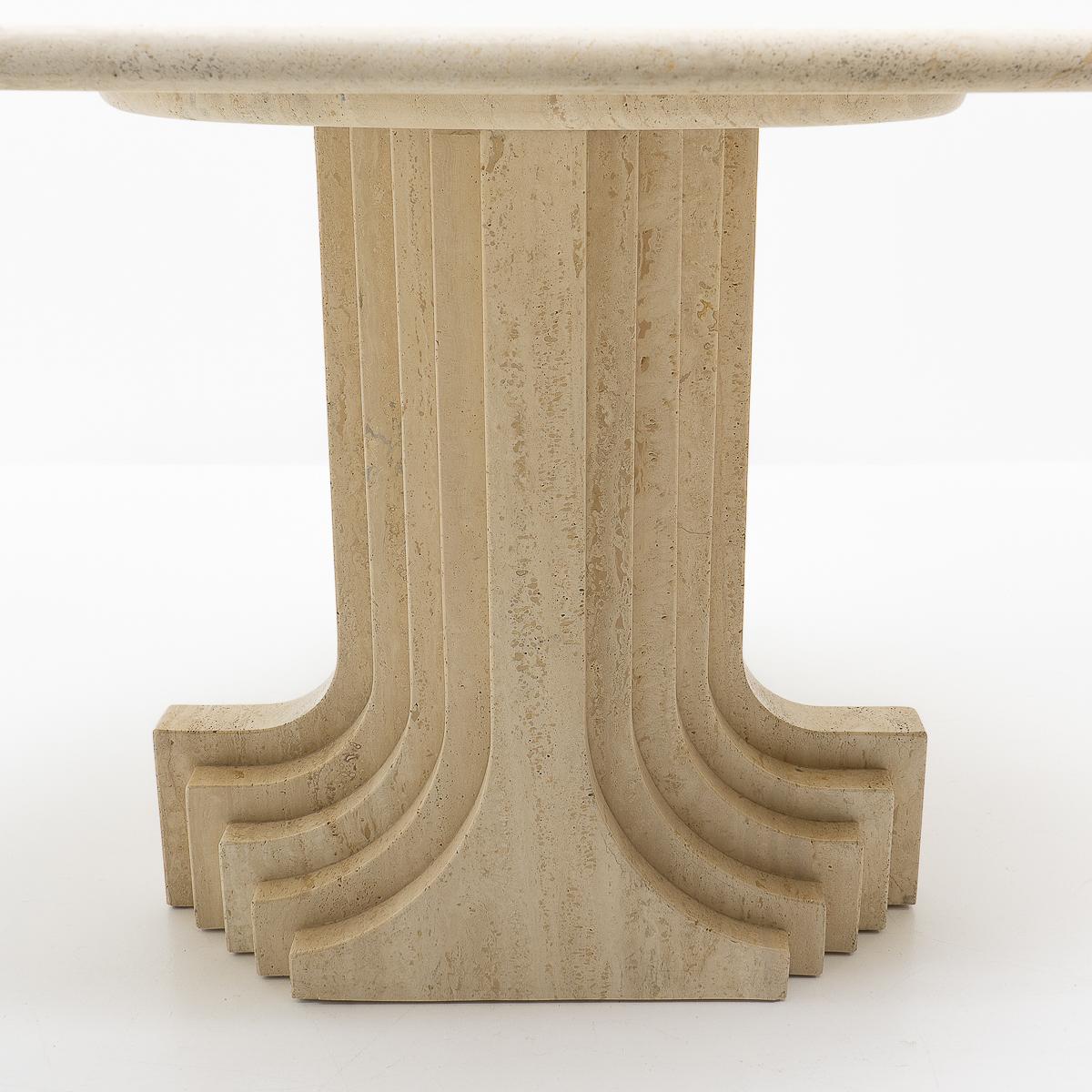 Late 20th Century Sculptural Carlo Scarpa Travertine Dining Table, by Cattelan Italia, 1970s