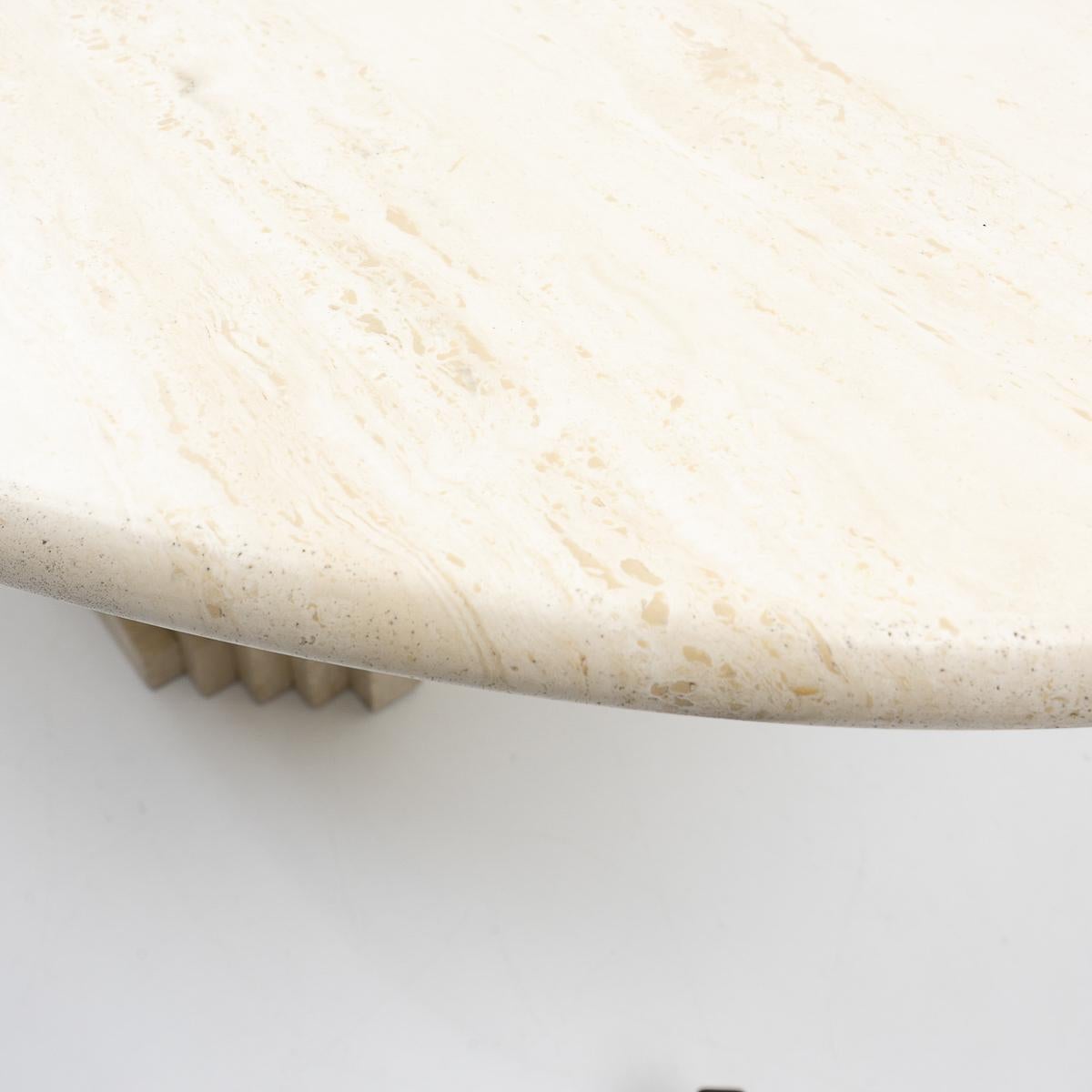 Sculptural Carlo Scarpa Travertine Dining Table, by Cattelan Italia, 1970s For Sale 2