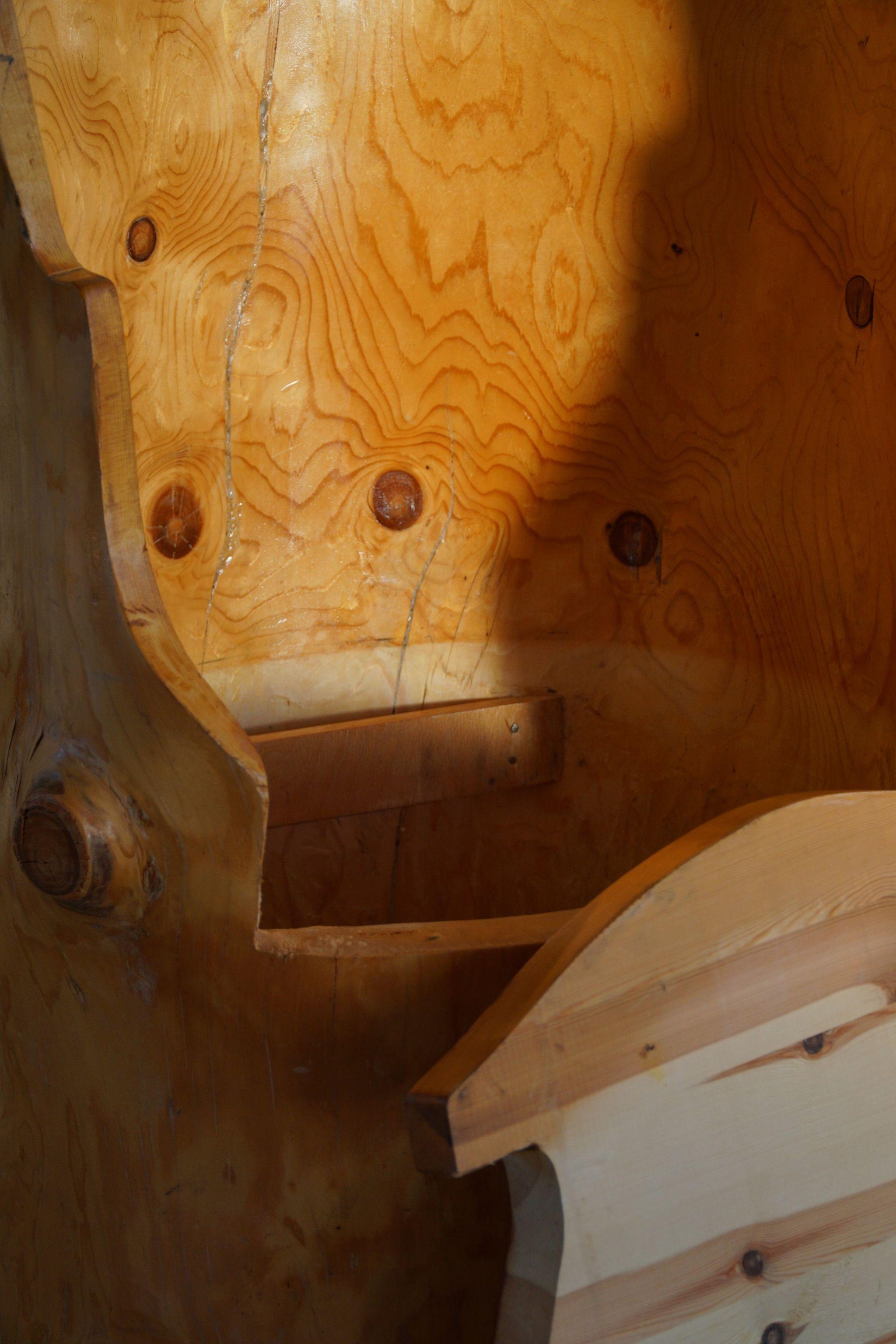 Sculptural Carved Wabi Sabi Brutalist Stump Chair in Solid Pine, Swedish, 1960s For Sale 3