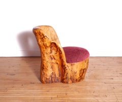 Sculptural Carved Wood Chair, Artist Crafted, 1980s
