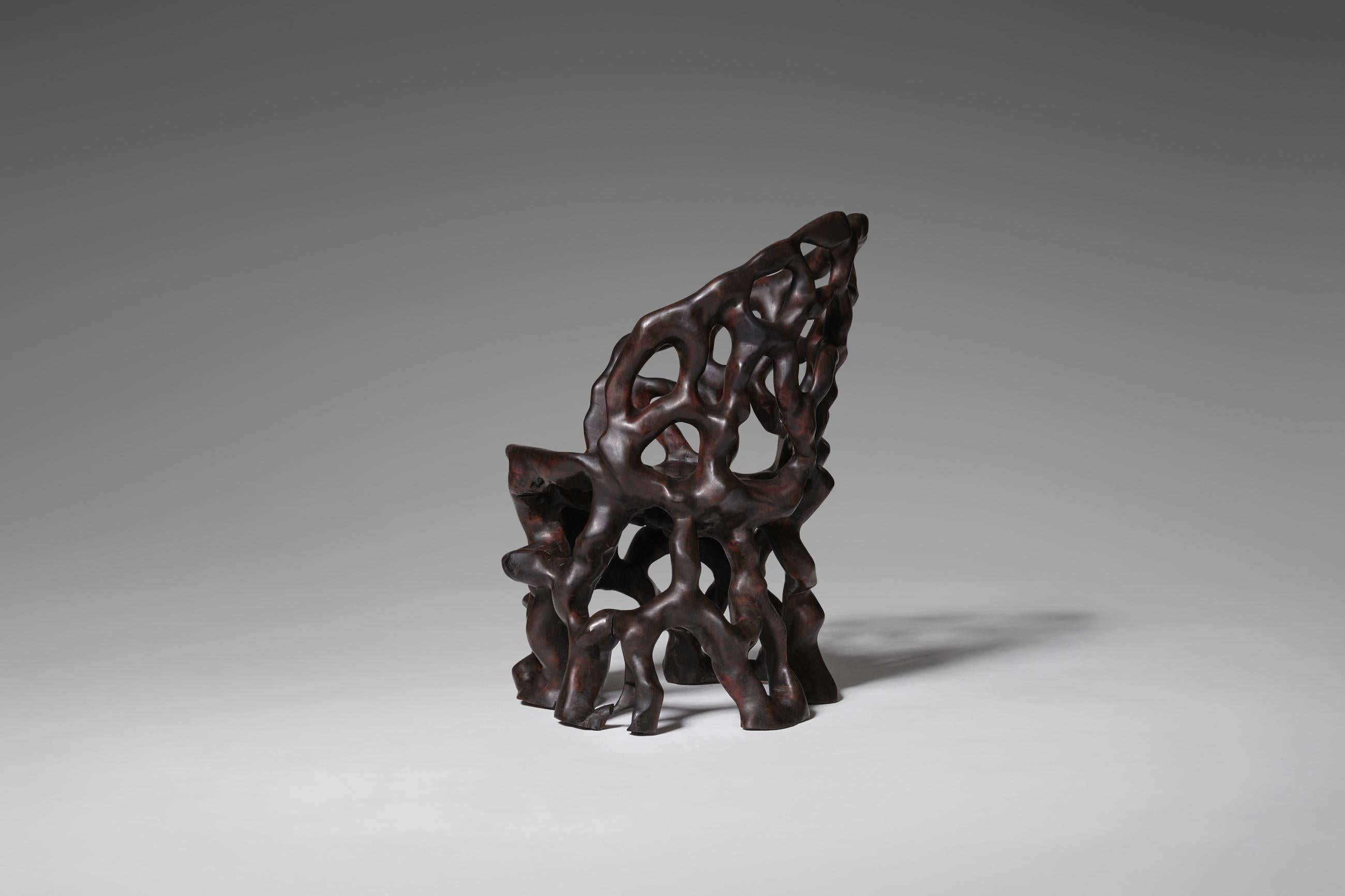 Sculptural Carved Wooden ‘Root’ Chairs 9