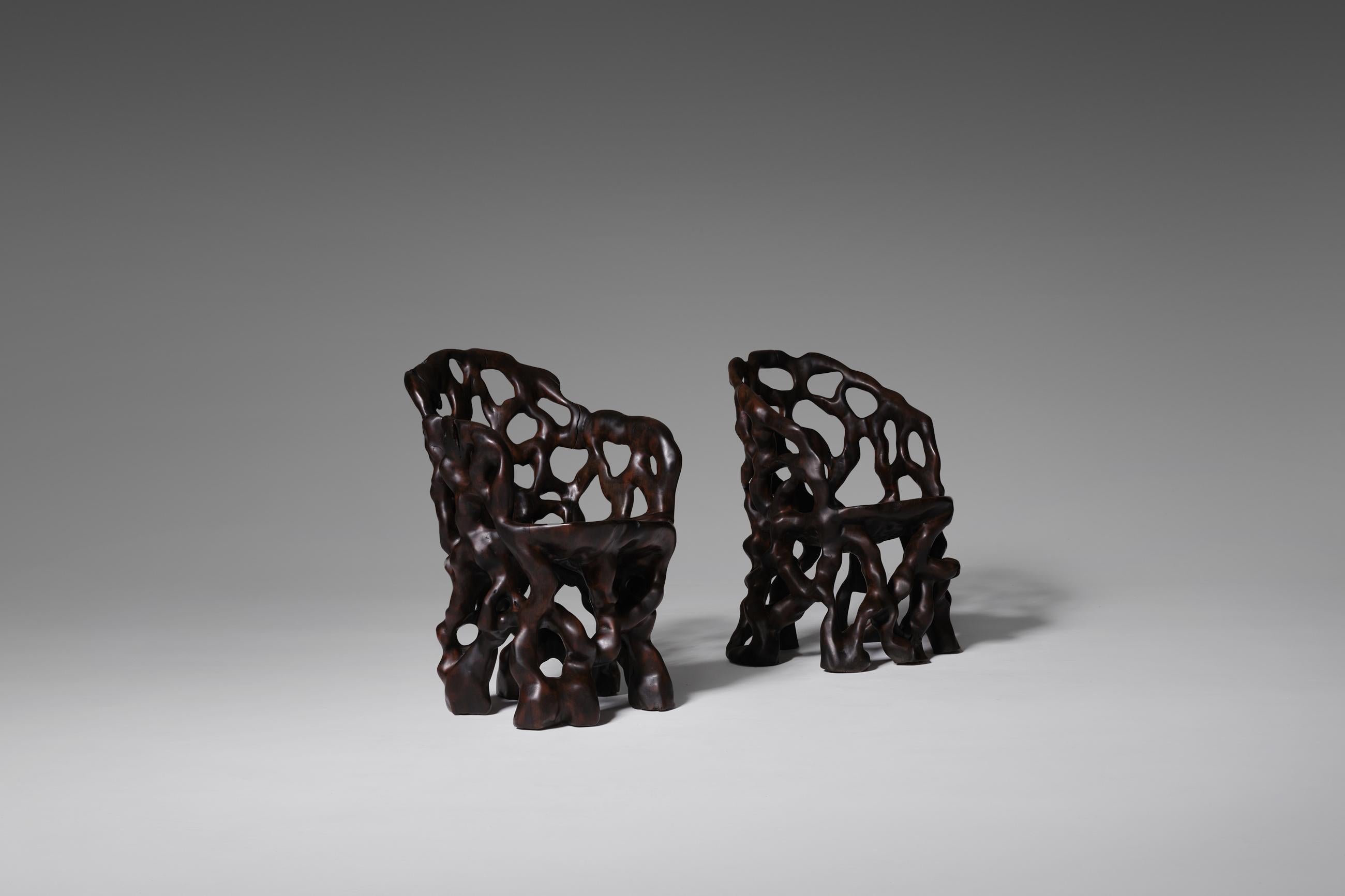 Other Sculptural Carved Wooden ‘Root’ Chairs