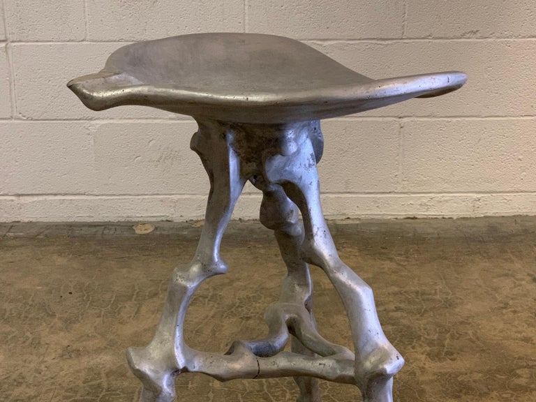 Sculptural Cast Aluminum Stool by Denis Wagner For Sale 7