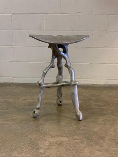 Sculptural Cast Aluminum Stool by Denis Wagner