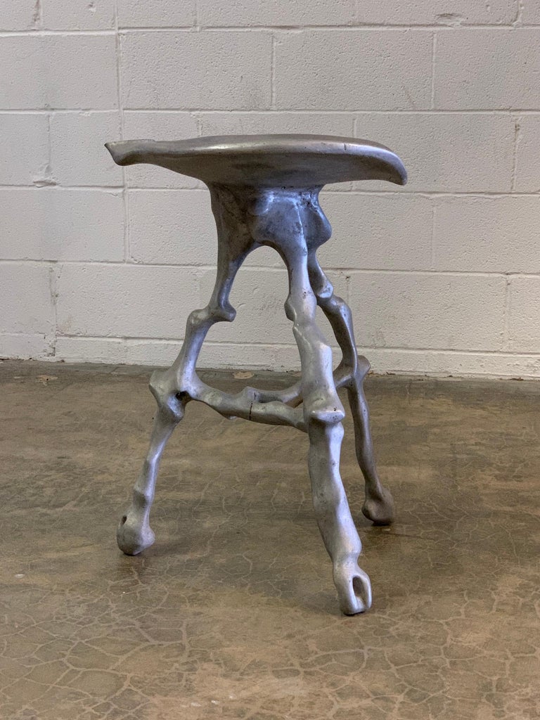 Sculptural Cast Aluminum Stool by Denis Wagner For Sale 3