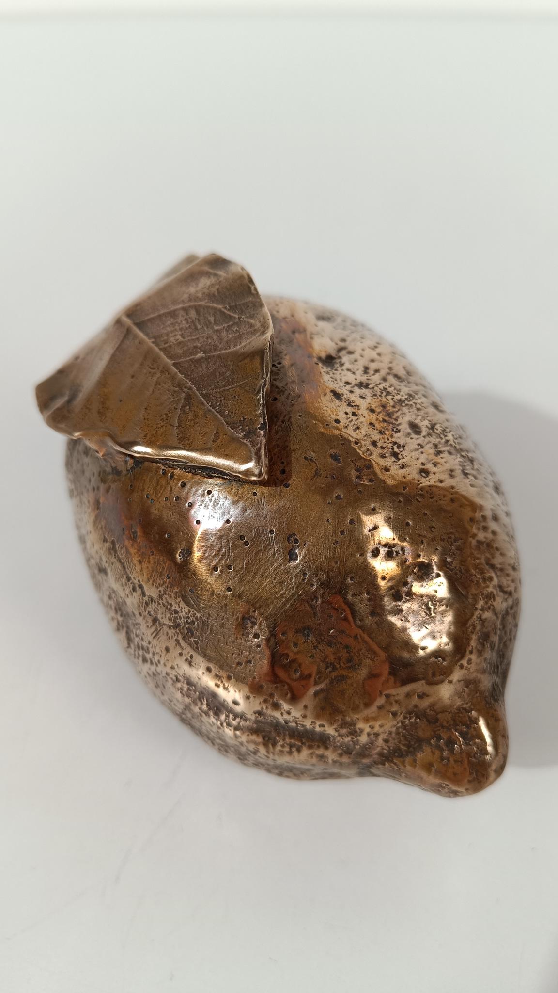 Sculptural Cast-Brass Paperweight Shaped as an Amalfi Coast Lemon, 1970s im Angebot 11