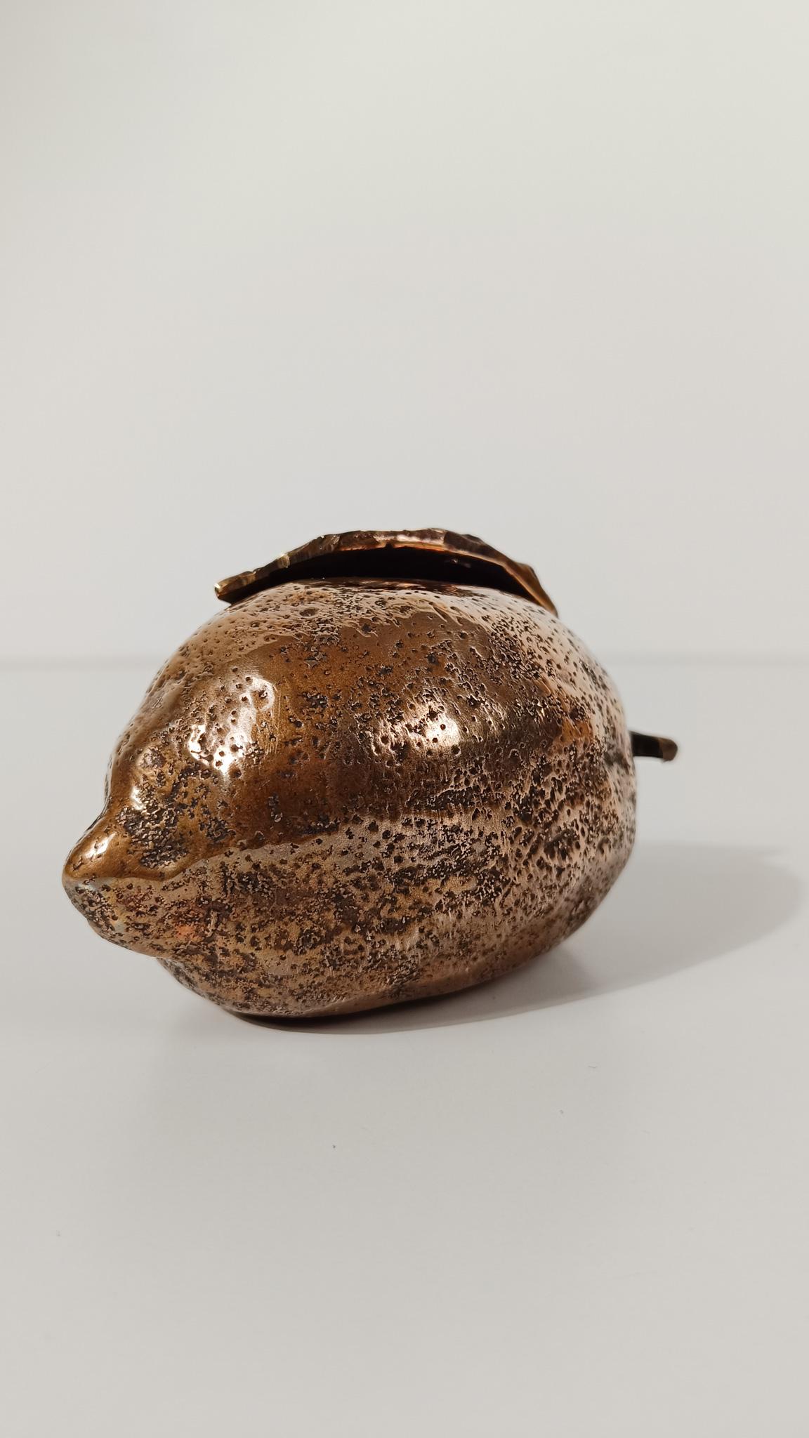 Sculptural Cast-Brass Paperweight Shaped as an Amalfi Coast Lemon, 1970s im Zustand „Gut“ im Angebot in Roma, IT