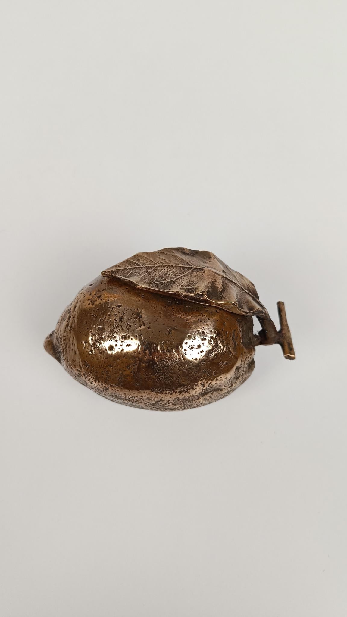 Sculptural Cast-Brass Paperweight Shaped as an Amalfi Coast Lemon, 1970s (20. Jahrhundert) im Angebot