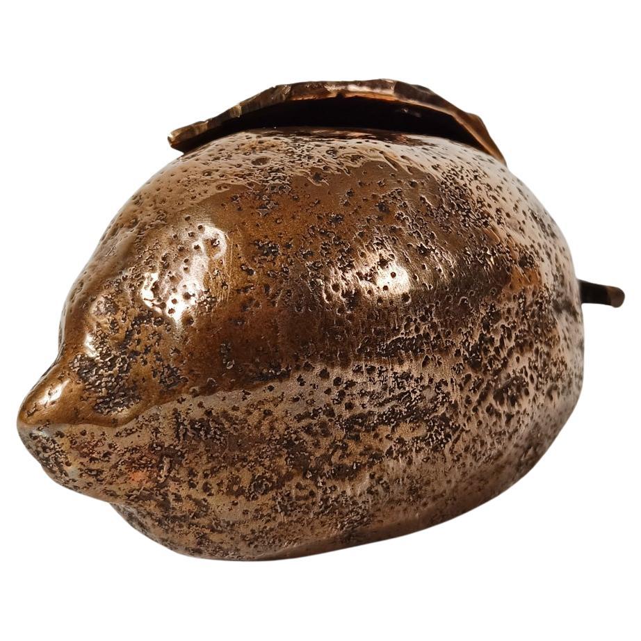 Sculptural Cast-Brass Paperweight Shaped as an Amalfi Coast Lemon, 1970s