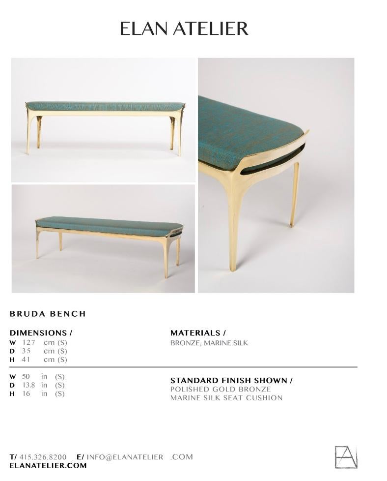 Banco escultórico Bruda de bronce fundido en bronce dorado pulido by Elan Atelier en venta 2