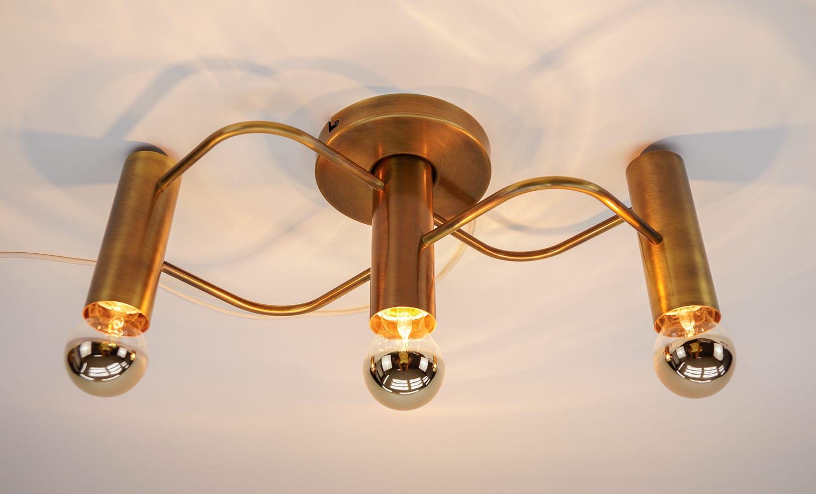 German Set of Sculptural Ceiling and Wall Light Flush Mount Chandelier by Leola, 1960s For Sale