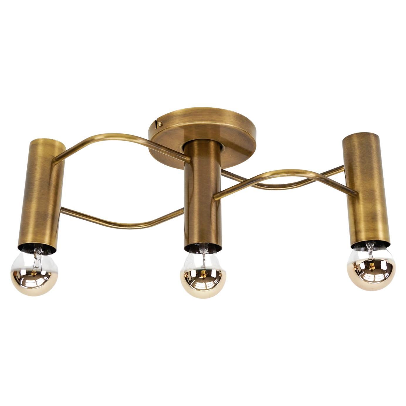 Set of Sculptural Ceiling and Wall Light Flush Mount Chandelier by Leola, 1960s For Sale