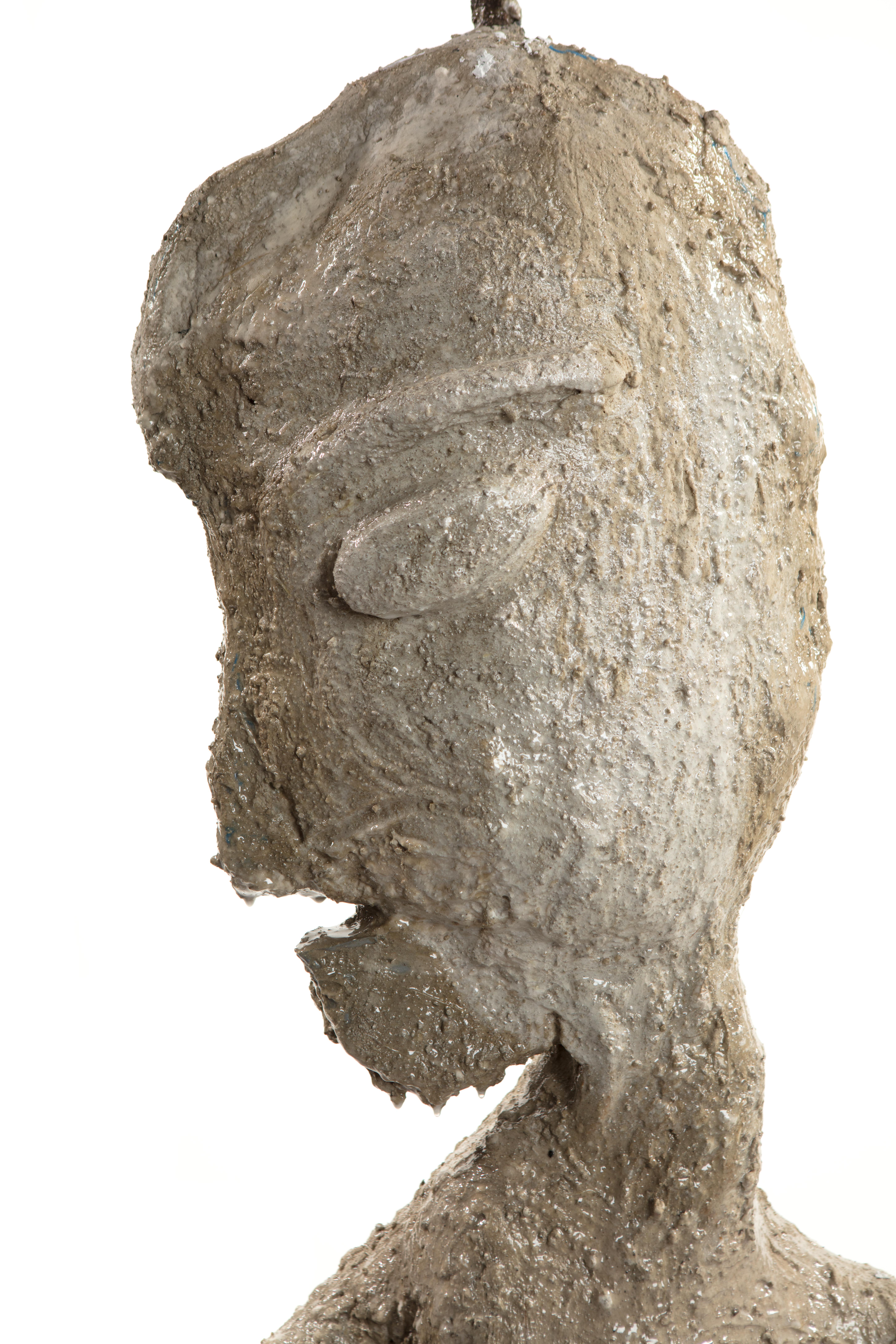Métal Face sculpturale de figure gris ciment, 21e siècle par Mattia Biagi en vente