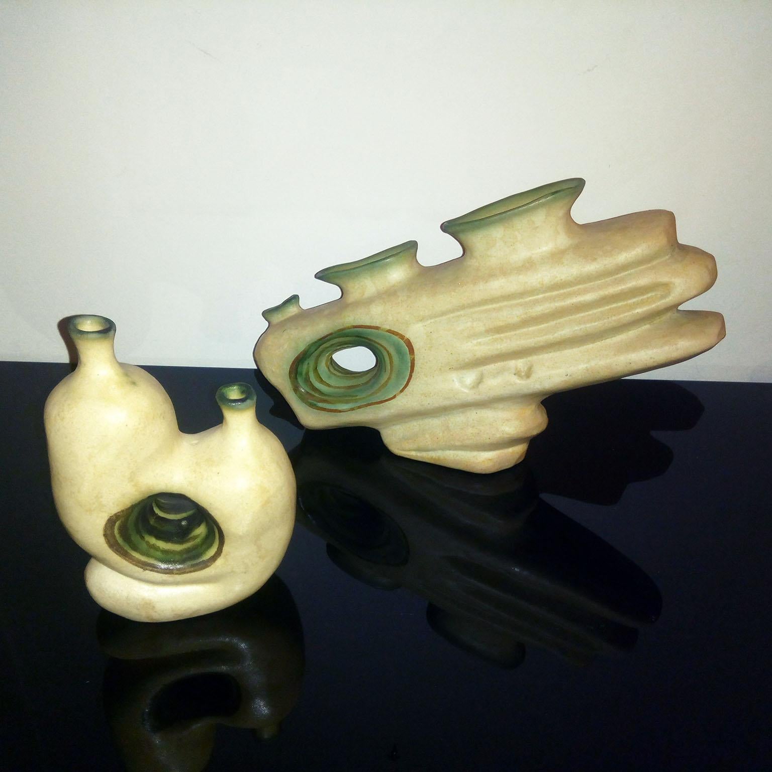 Céramique Vases d'art sculpturaux en céramique par Nikos Dazelidis, Grèce, années 1960 - Lot de 4 en vente