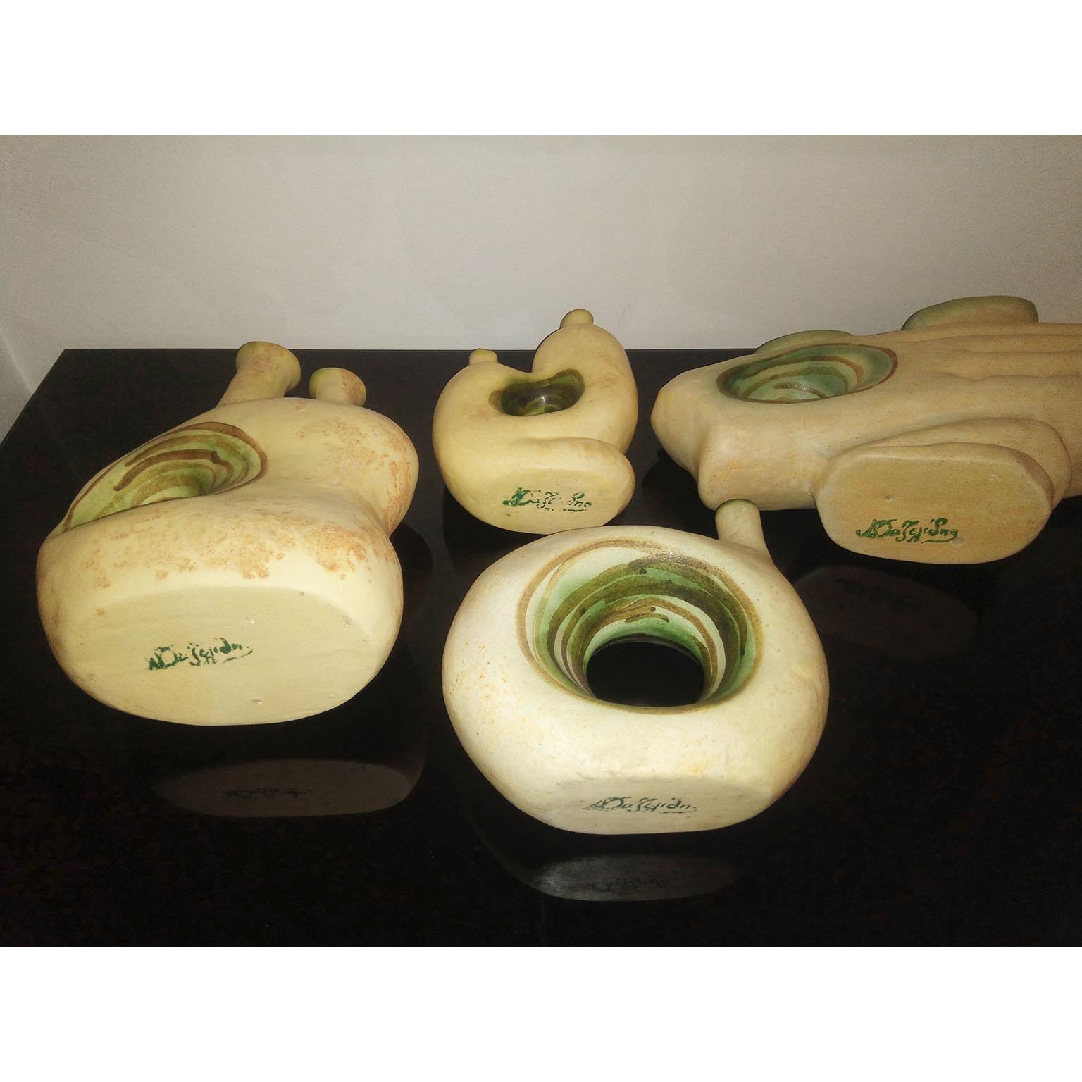 Vases d'art sculpturaux en céramique par Nikos Dazelidis, Grèce, années 1960 - Lot de 4 en vente 2