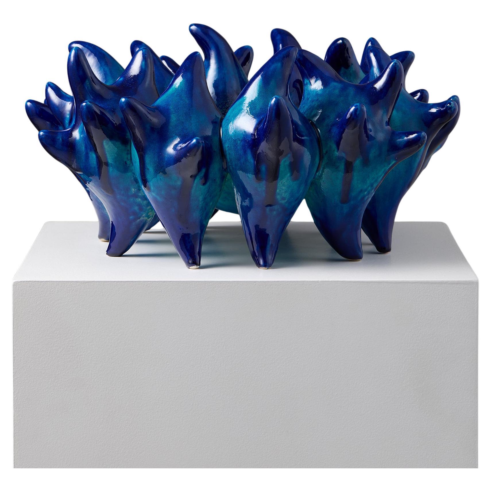 Sculptural Ceramic Bowl by Tina Reuterberg, Earthenware, Sweden, 2005