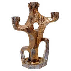 Portacandele scultoreo in ceramica di Walter Van Den Panhuyzen