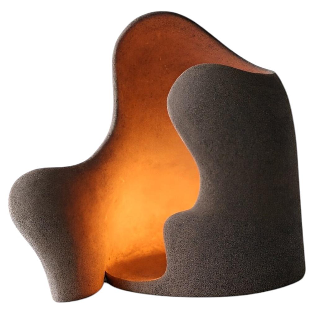Sculptural Ceramic Candle Holder – Handbuilt Organic Form Candle Holder