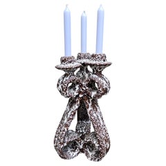 Sculptural Ceramic Candlestick by Marius Giuge, Vallauris, France, 1960s