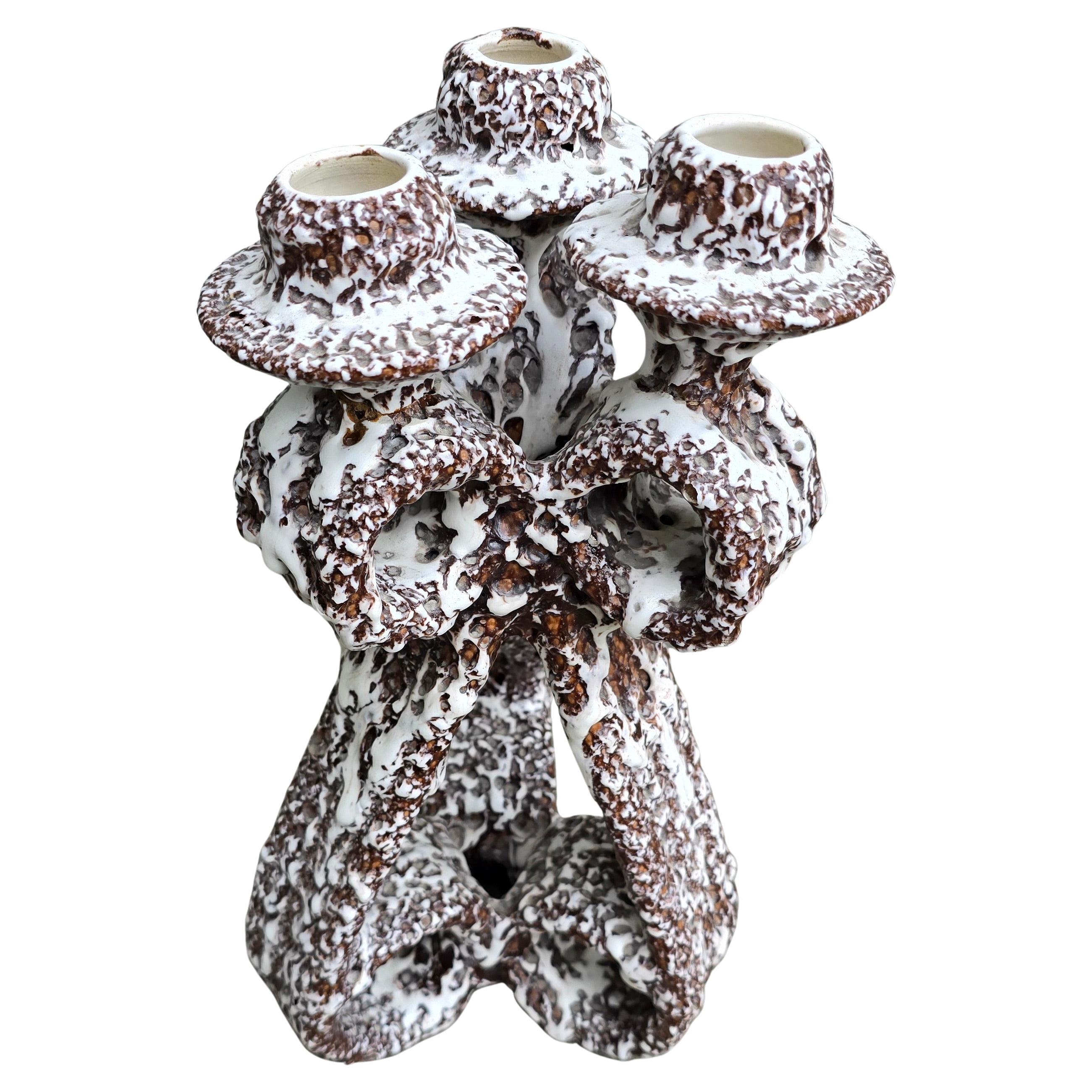 Candelero escultórico de cerámica de Marius Giuge, Vallauris, Francia, años 60 Francés en venta