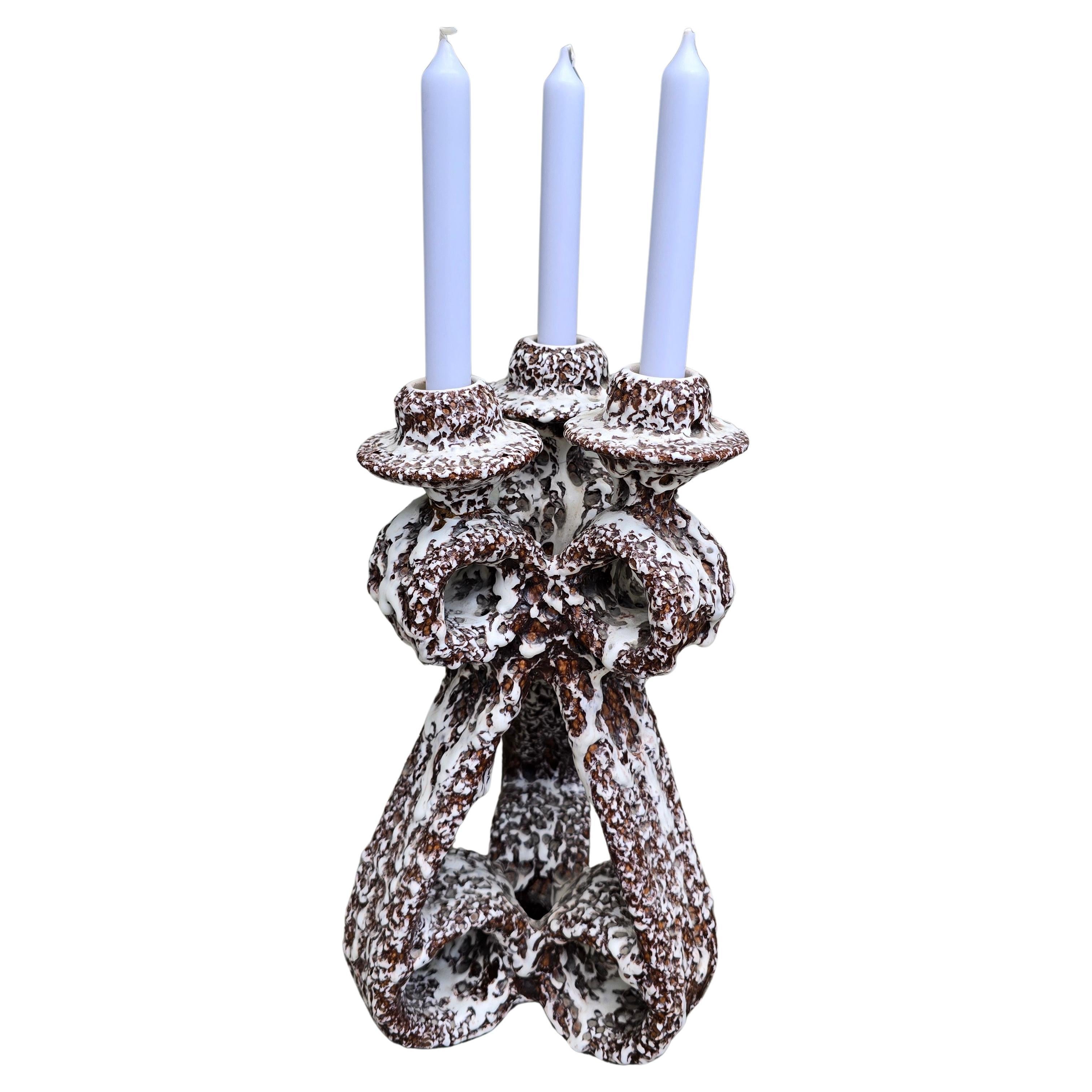 Candelero escultórico de cerámica de Marius Giuge, Vallauris, Francia, años 60 en Bueno estado para la venta en Antwerp, BE