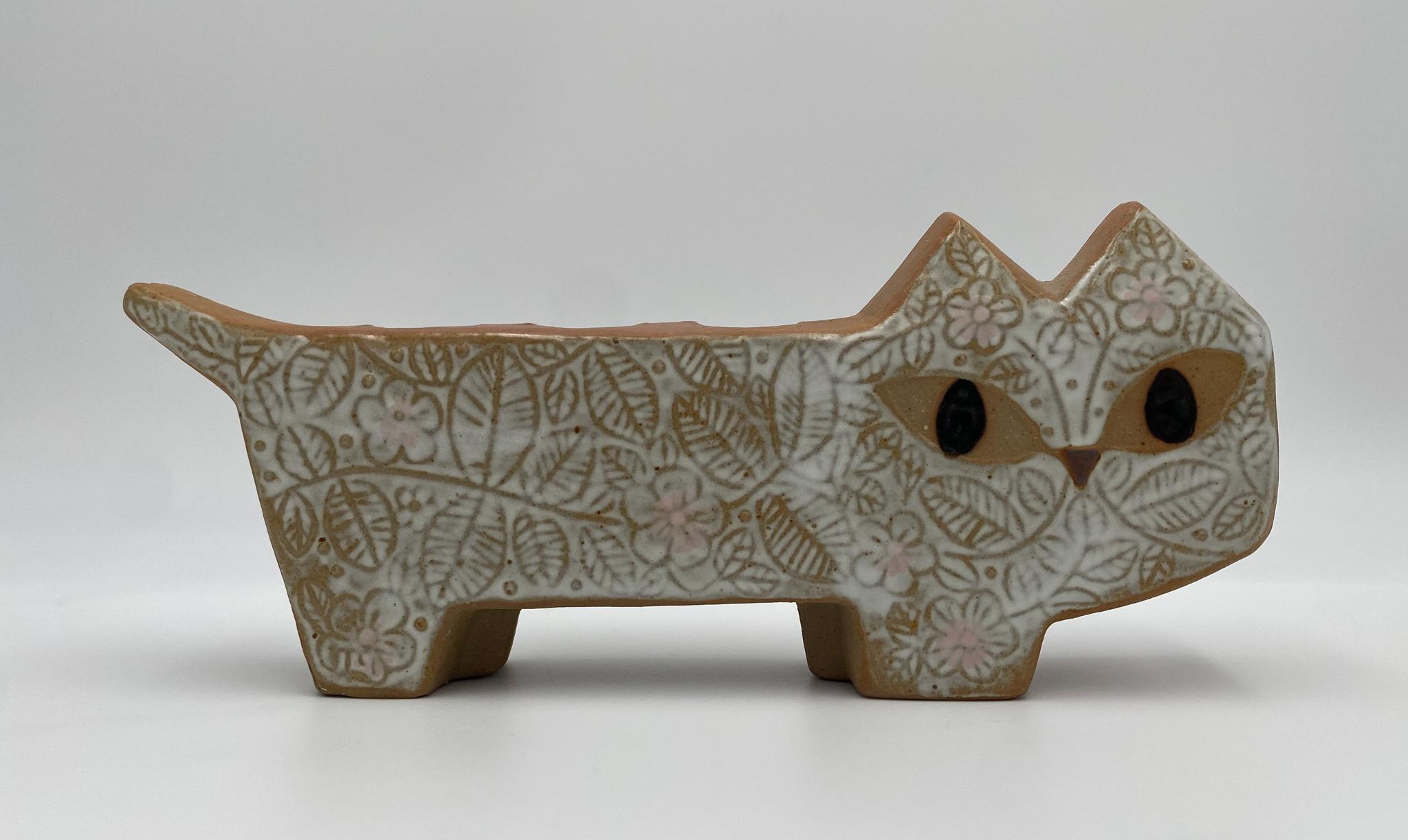 Skulpturaler Katzenkandelaber aus Keramik im Stil von Lisa Larson, 1960er Jahre  im Angebot 5