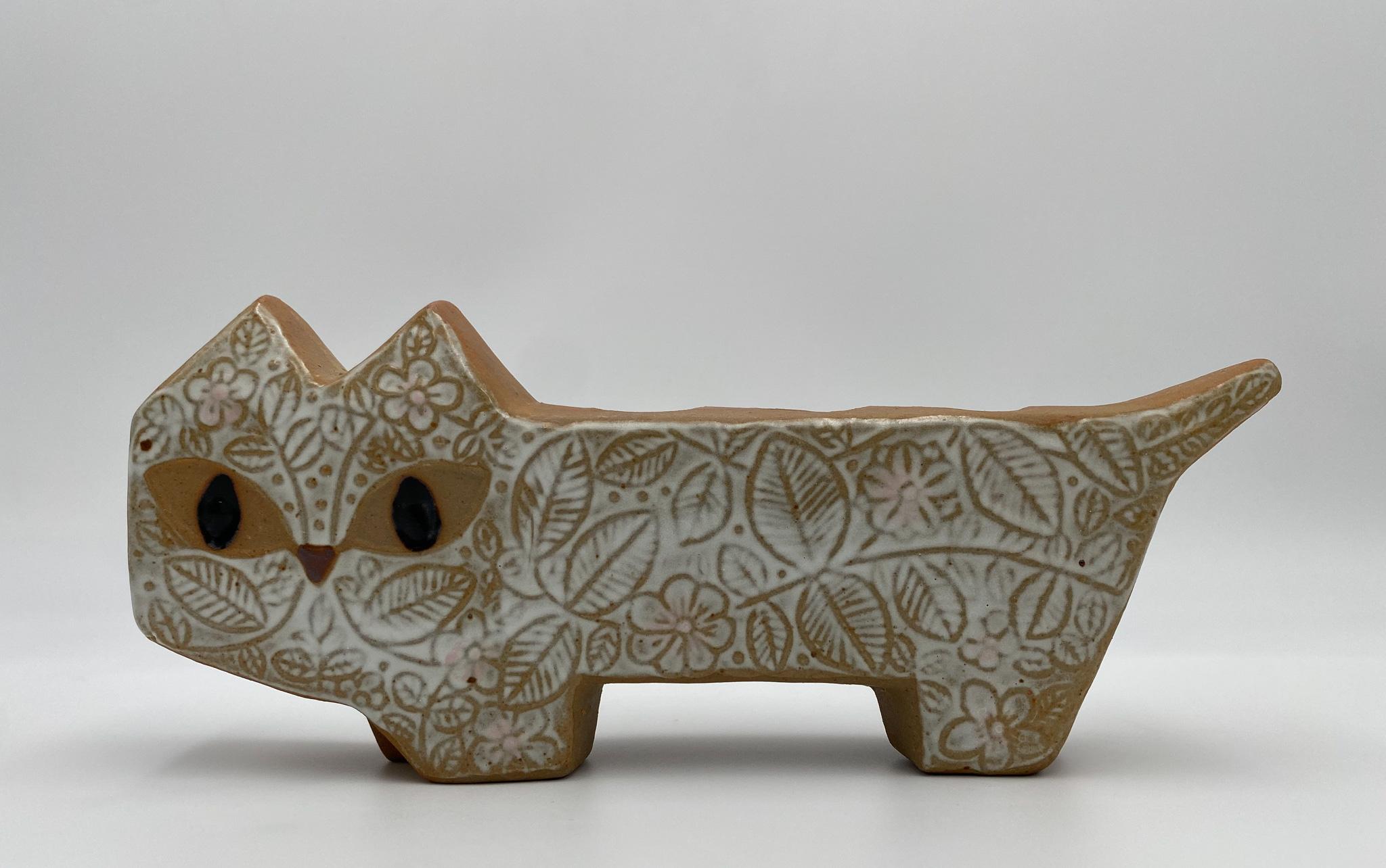 Skulpturaler Katzenkandelaber aus Keramik im Stil von Lisa Larson, 1960er Jahre  im Angebot 6