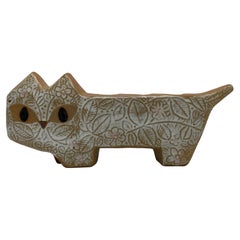 Sculptural Ceramic Cat Candelabra in the style of Lisa Larson, 1960's