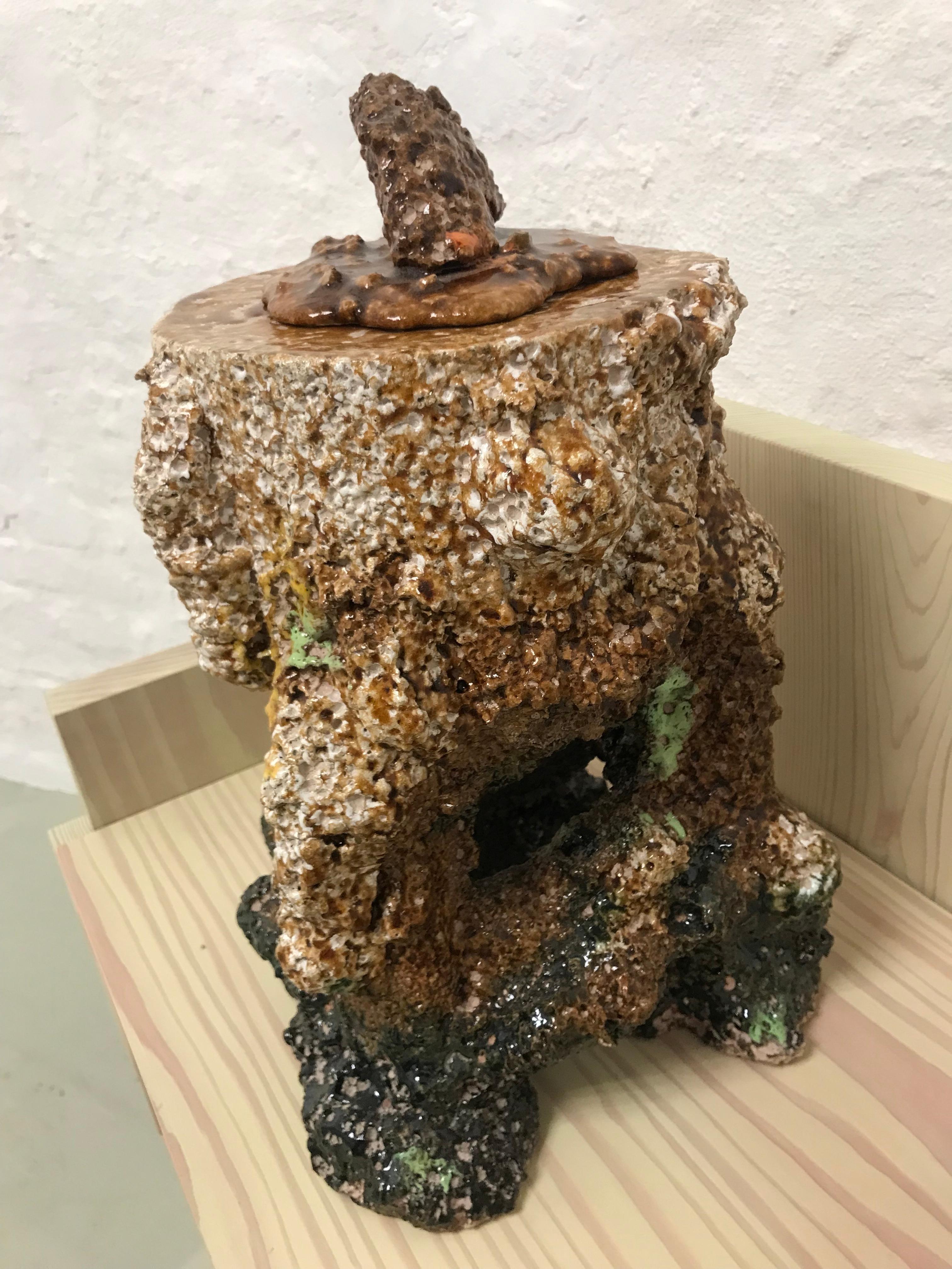 International Style Sculptural ceramic container For Sale