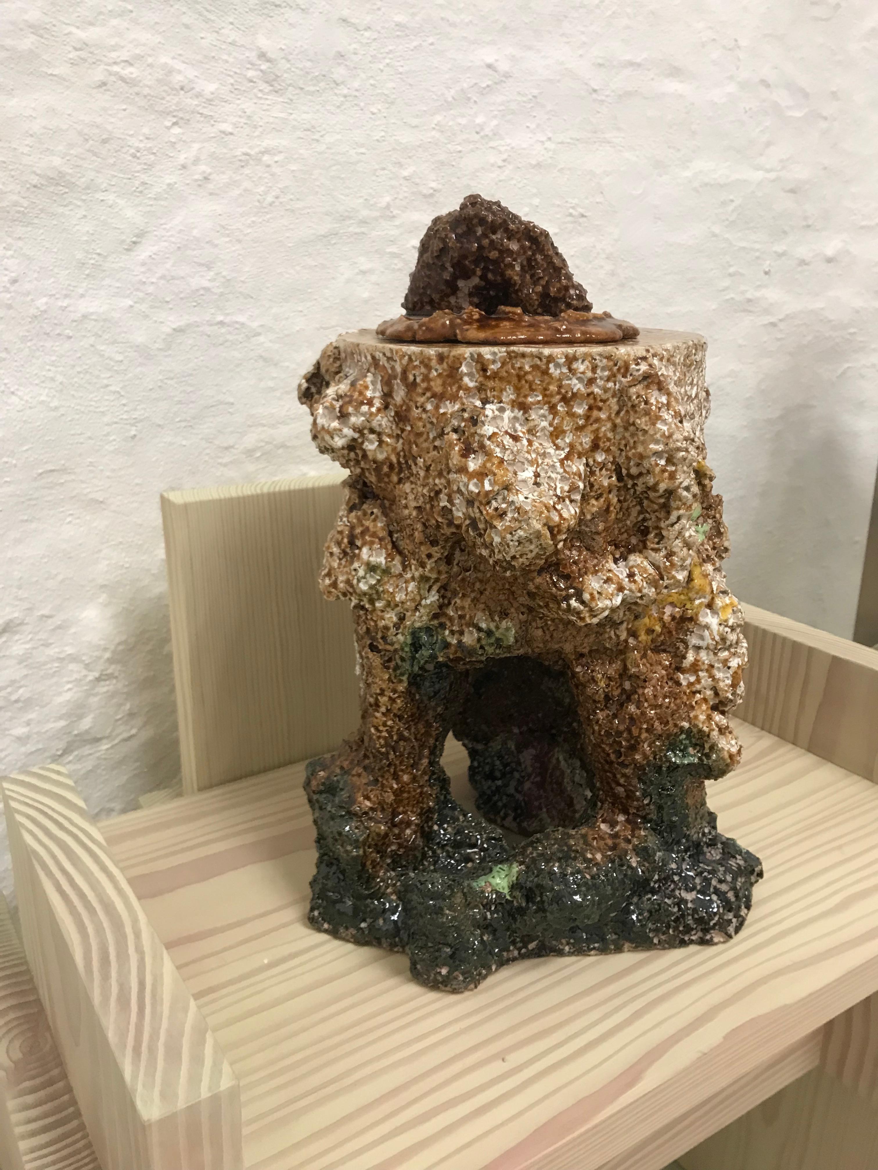 Danish Sculptural ceramic container For Sale