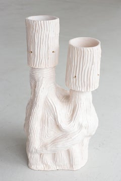 Lampada da terra scultorea in ceramica (costruita a mano)