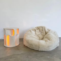Sculptural Ceramic Lamp and Side Table by Guy Bareff, 2000s France