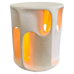 Sculptural Ceramic Lamp and Side Table by Guy Bareff, 2000s France