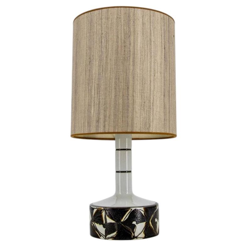 Sculptural Ceramic Lamp by Royal Copenhagen, Custom Made Lampshade by R. Houben