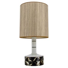 Lampe sculpturale en céramique de Royal Copenhagen, abat-jour sur mesure de R. Houben