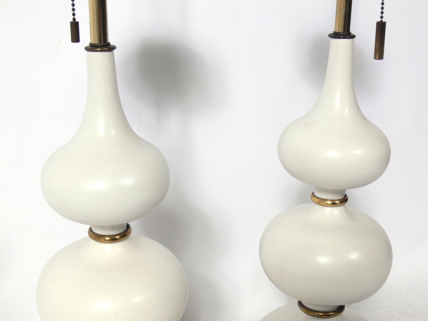 Mid-Century Modern Sculptural Ceramic Lamps by George Thurston
