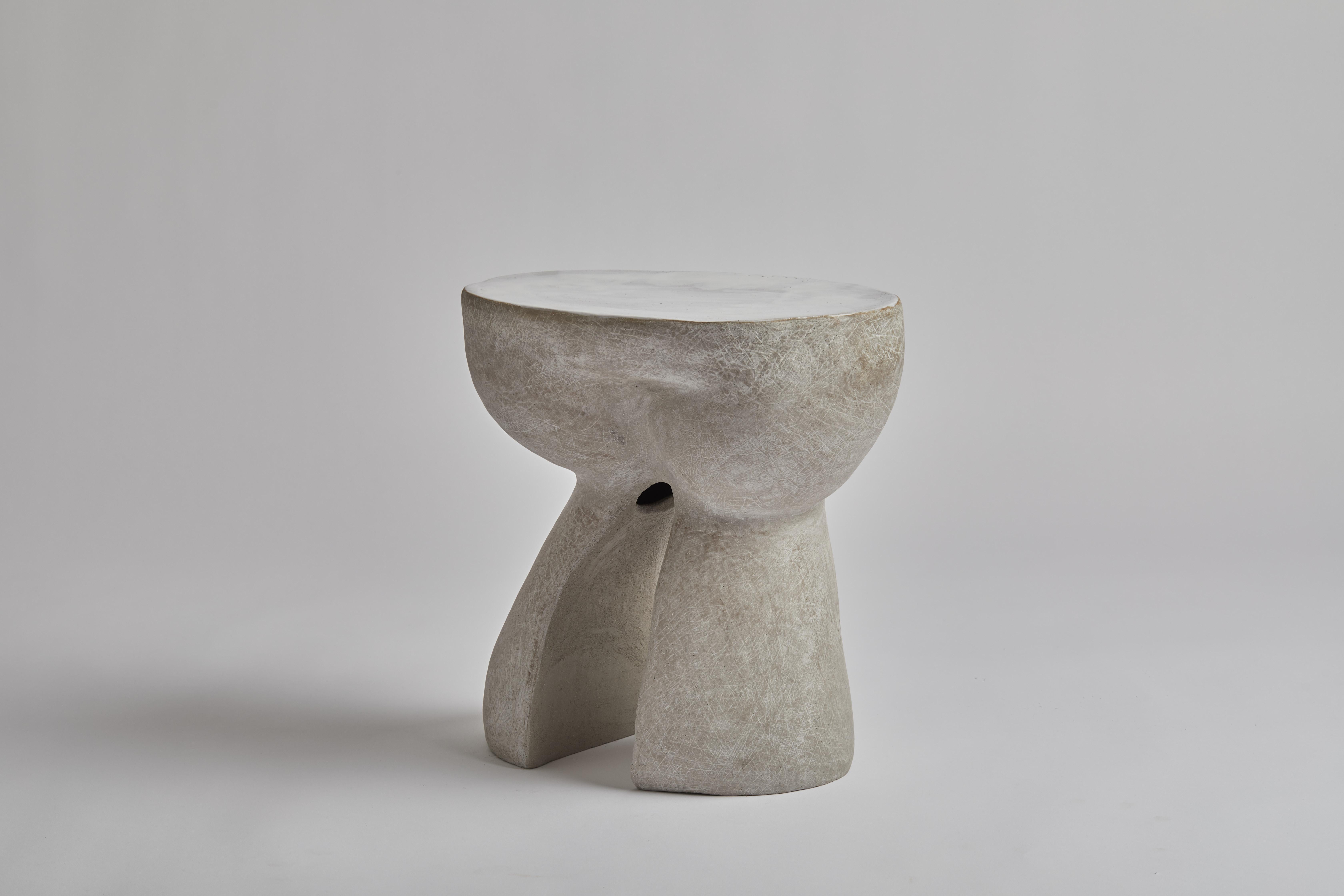 Contemporary Sculptural Ceramic Side Table For Sale