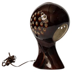 Sculptural Ceramic Table Lamp with Perforated Shade