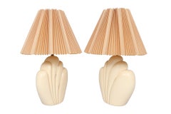 Sculptural Ceramic Table Lamps, a Pair