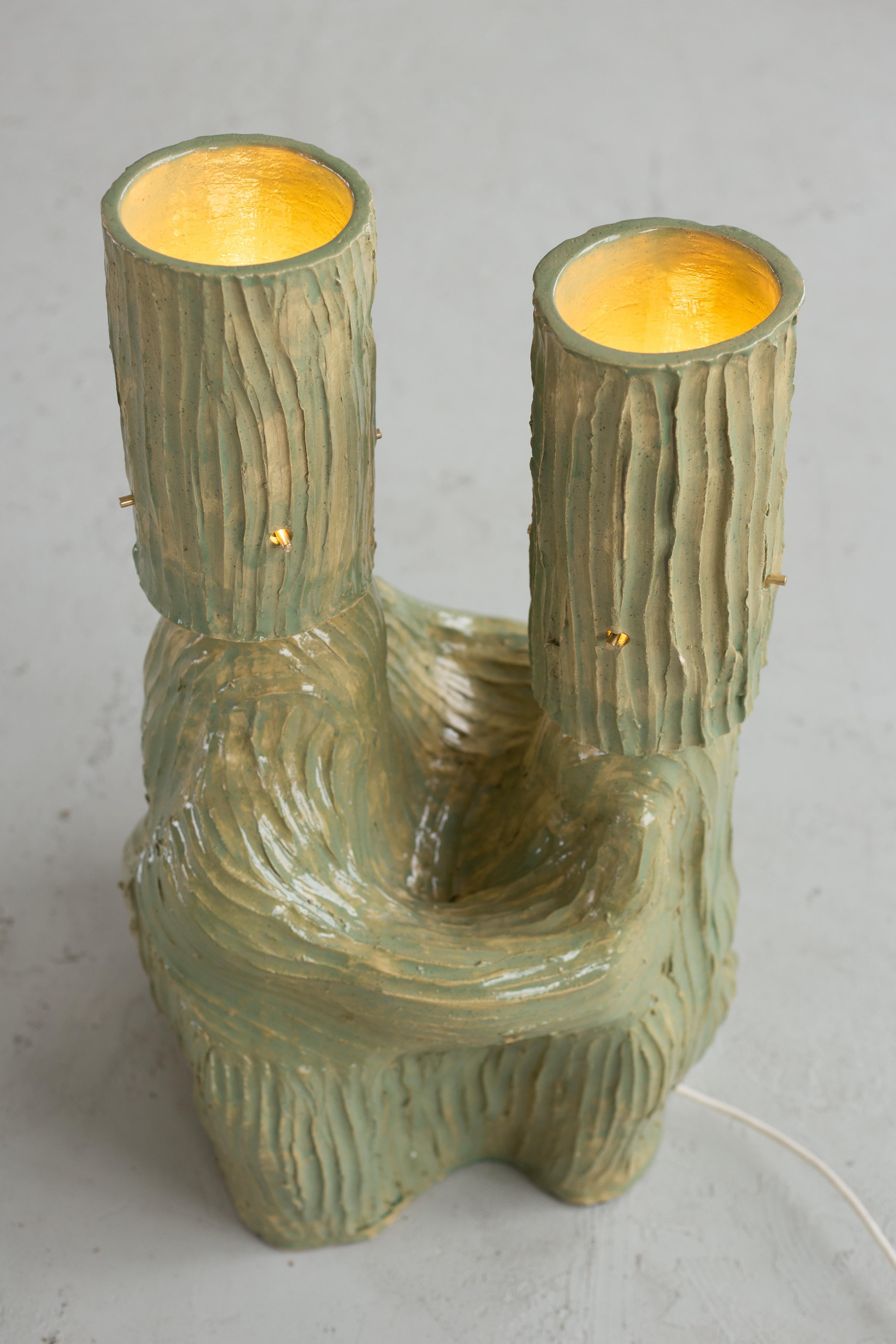 Sculptural ceramic table light (hand build) For Sale 2