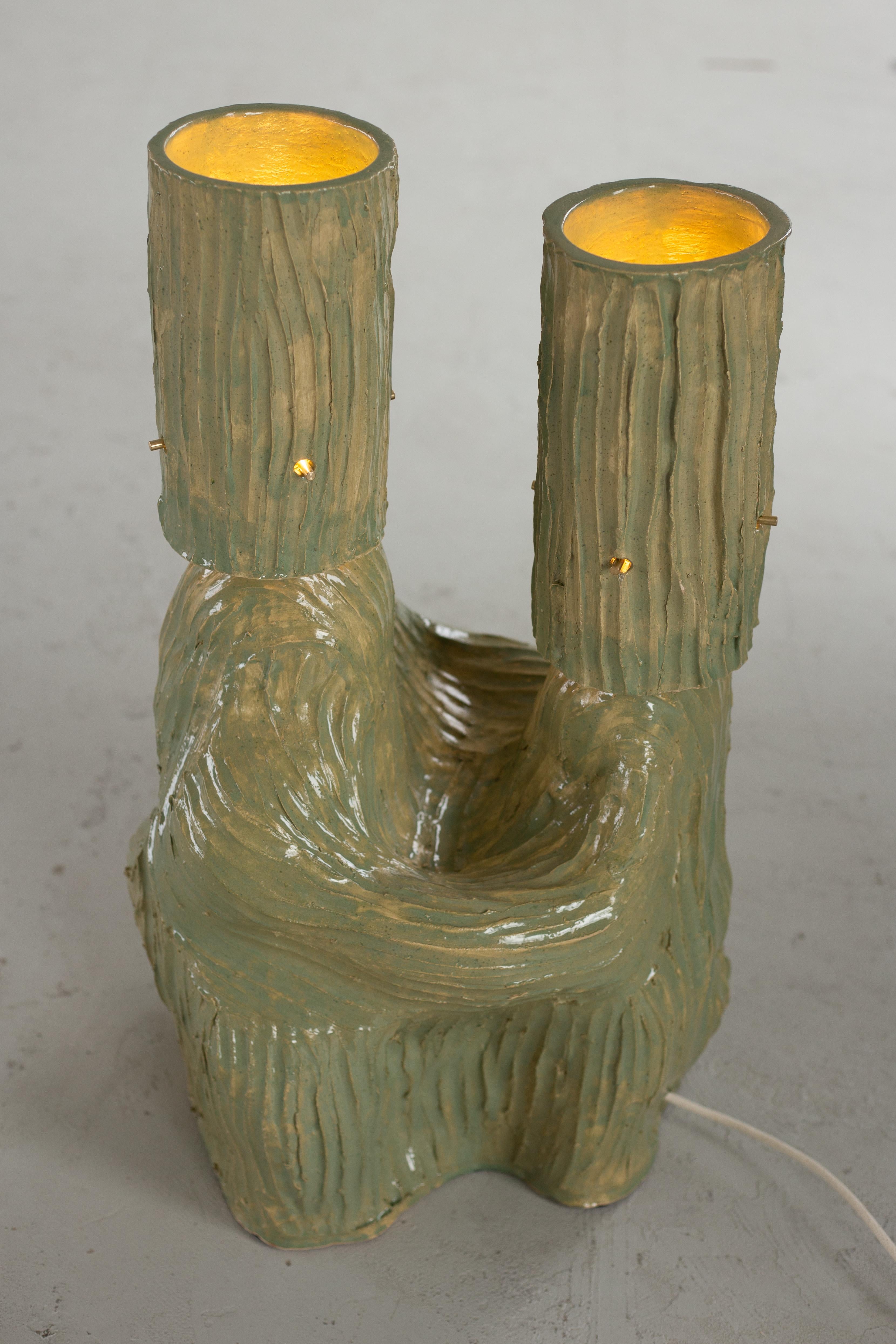 Sculptural ceramic table light (hand build) For Sale 3