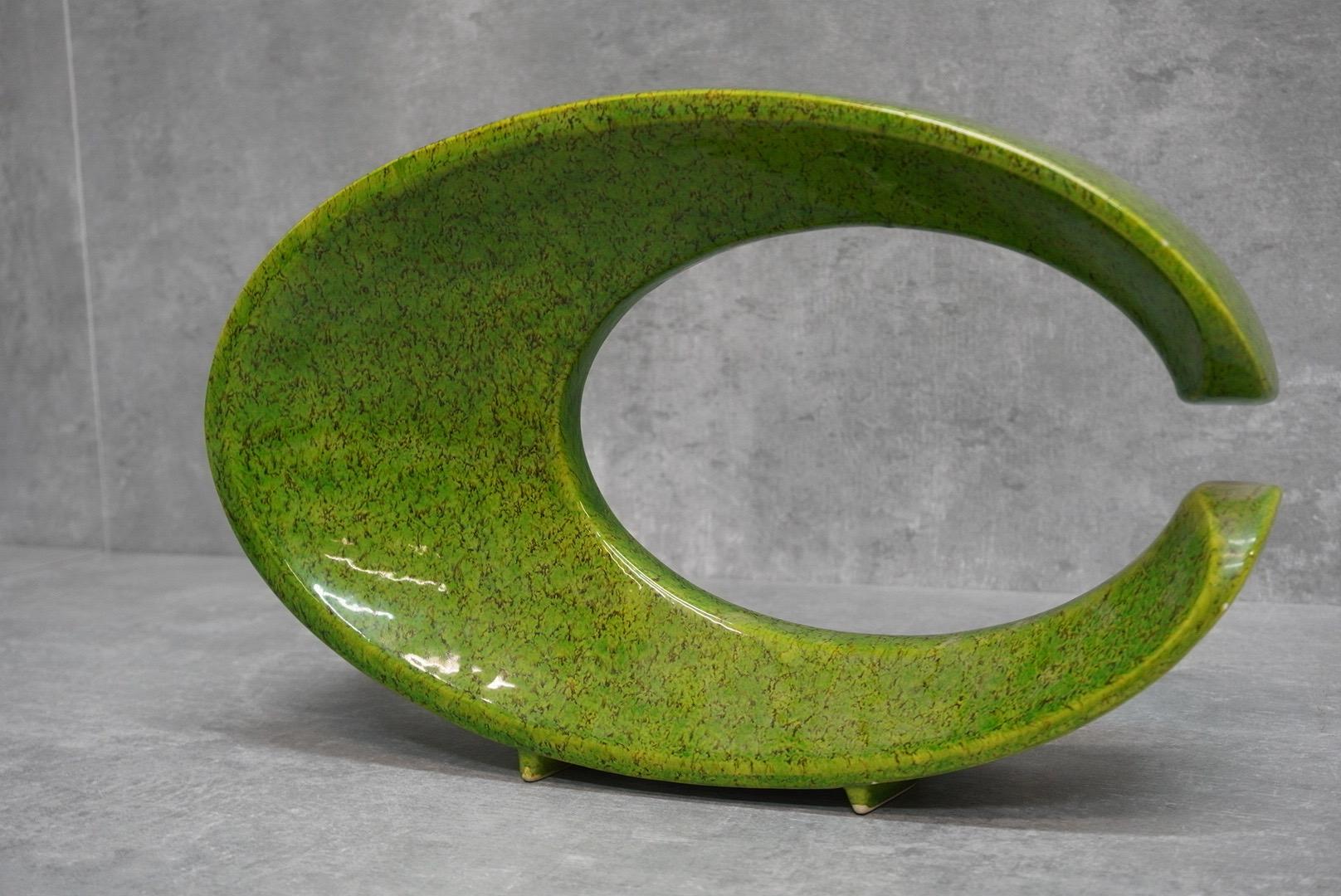 Vase sculptural en céramique par Bertoncello Ceramiche, Italie, années 1970 Bon état - En vente à Quarrata, IT