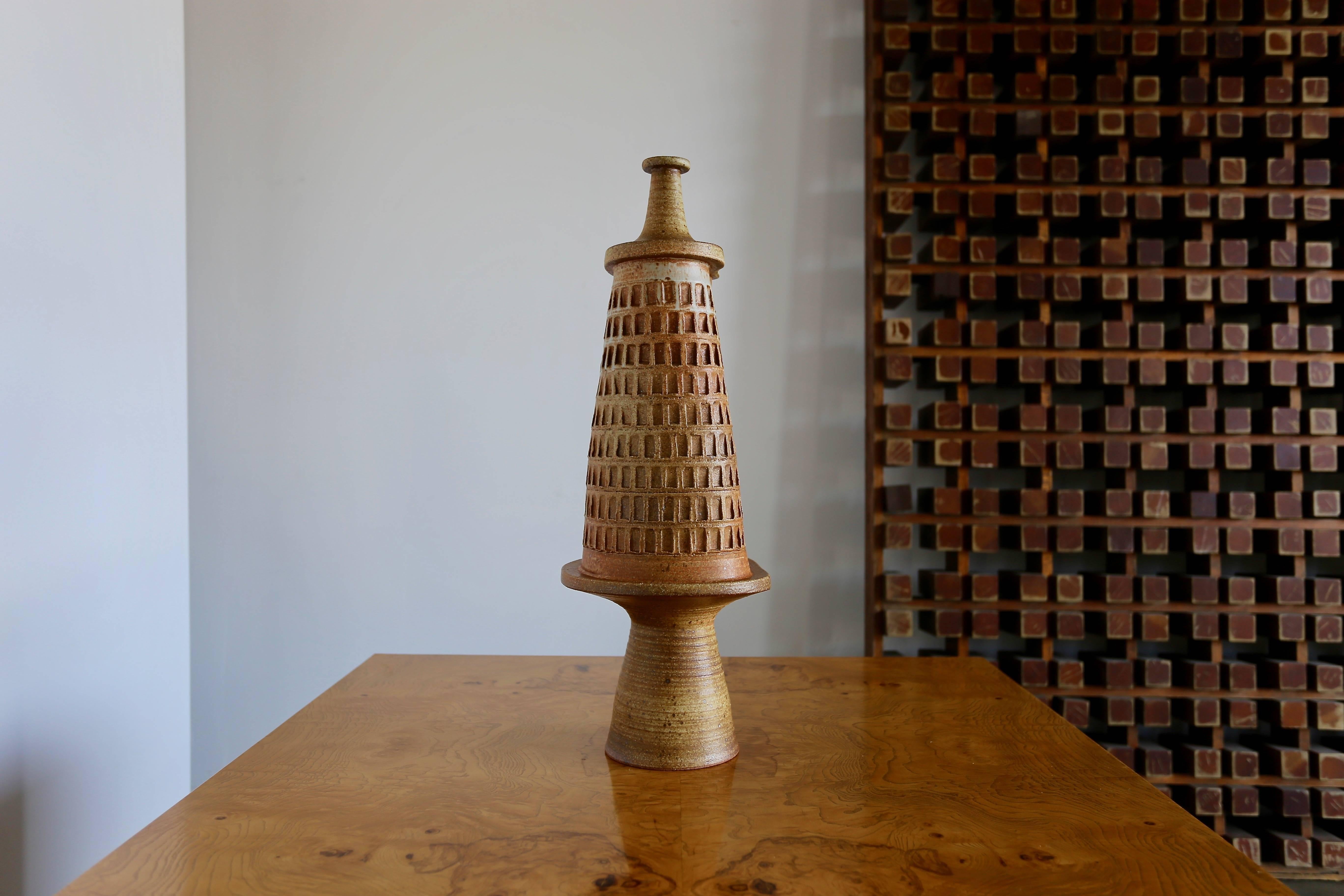 Mid-Century Modern Sculptural Ceramic Vase by Tim Keenan