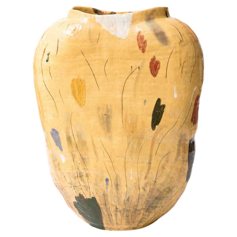 Sculptural Ceramic Vessel by Jacque Faus For Sale at 1stDibs