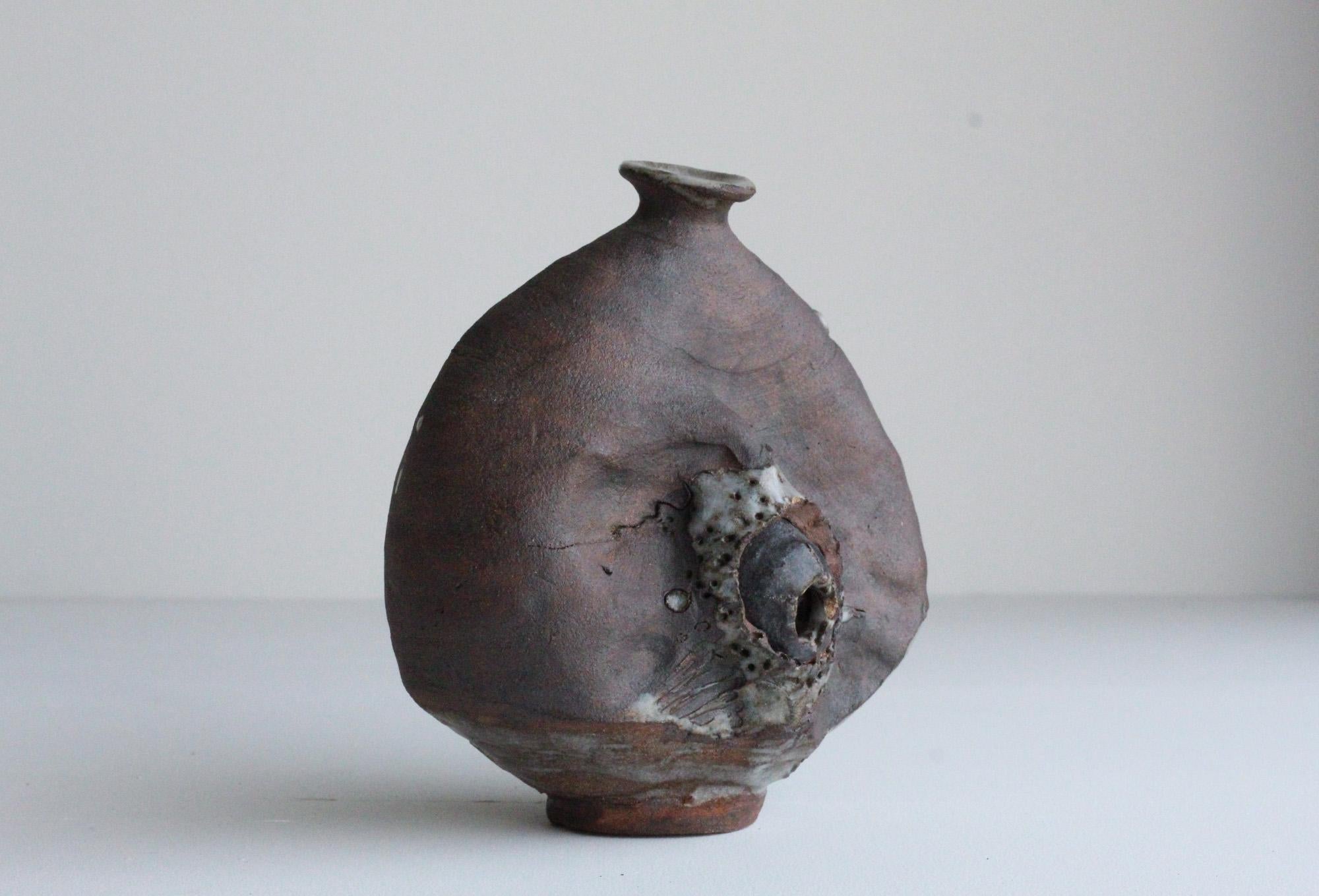 Hand-Crafted Sculptural Ceramic Vessel, Organic Brutalist For Sale
