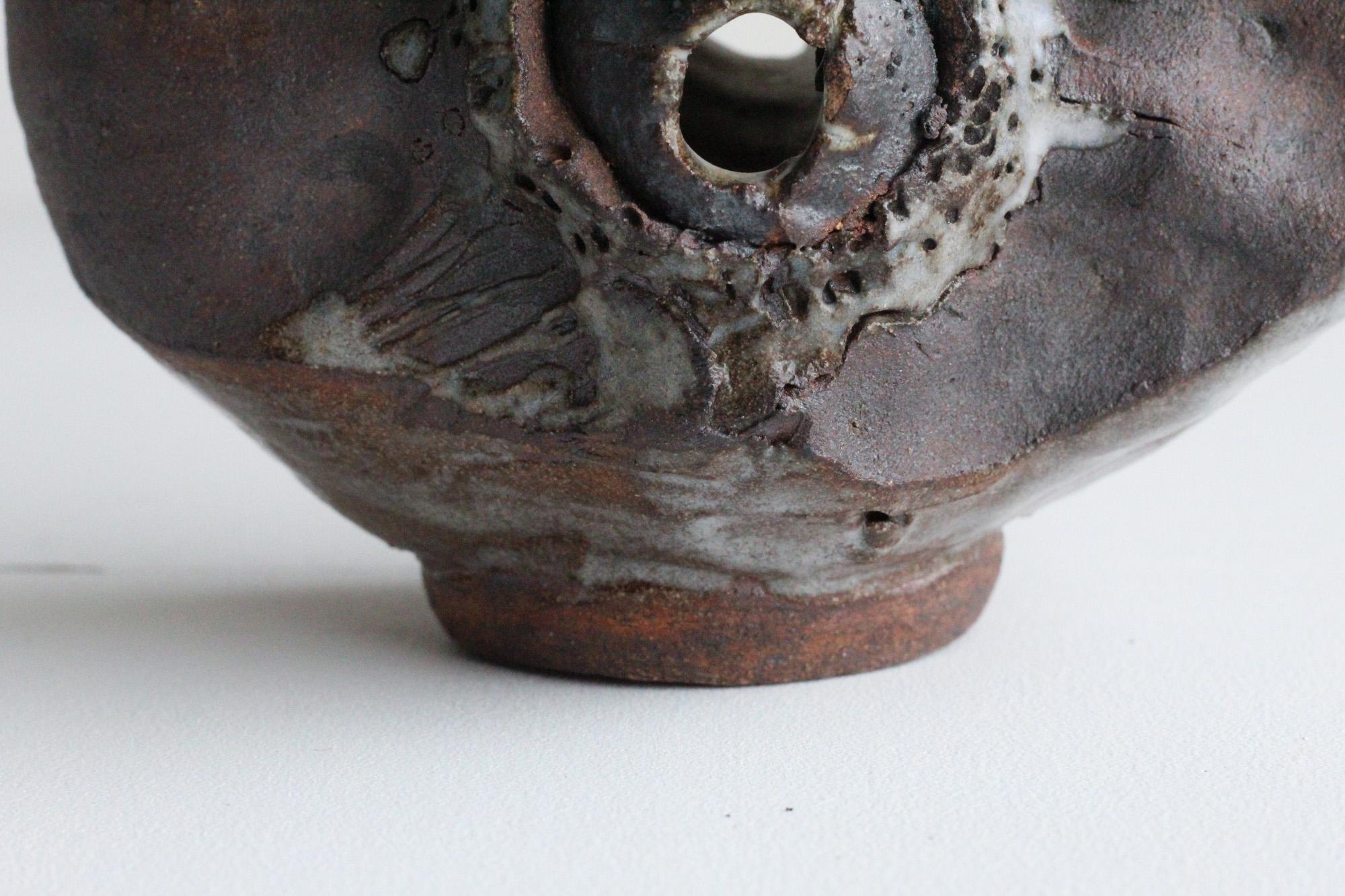Vase sculptural en céramique, brutalisme organique en vente 1