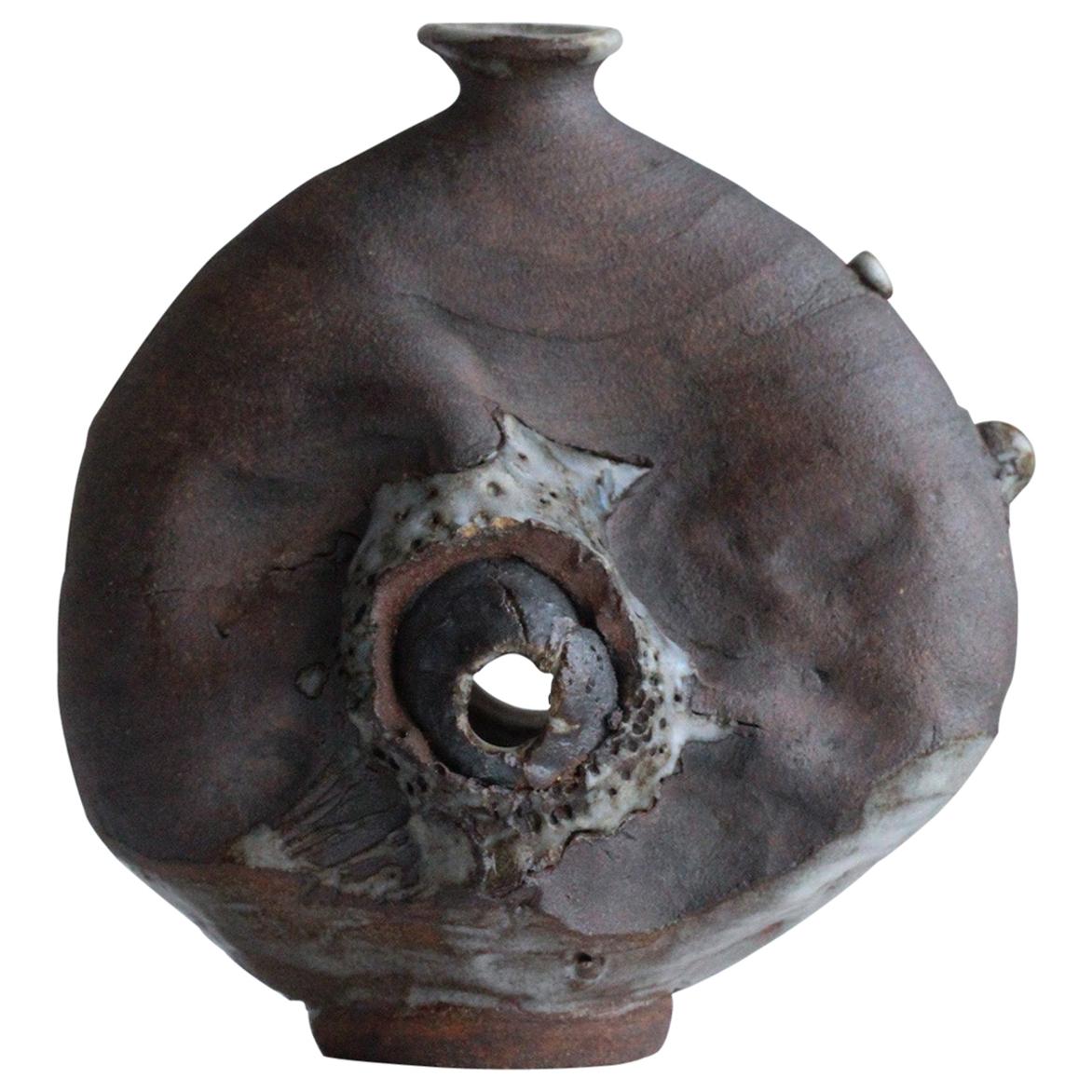 Sculptural Ceramic Vessel, Organic Brutalist For Sale